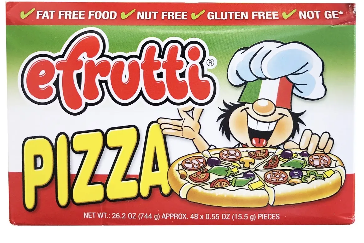 eFrutti Pizza candy package scanned with DiabEats